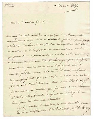 HISTORY - GERARD Maurice Etienne (1773 - 1852) - Autograph letter signed