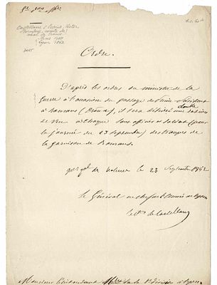 HISTORY - CASTELLANE Esprit Boniface (1788 - 1862) - Document signed