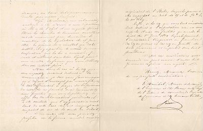 HISTORY - VAILLANT Jean-Baptiste Philibert (1790 - 1872) - Autograph letter signed
