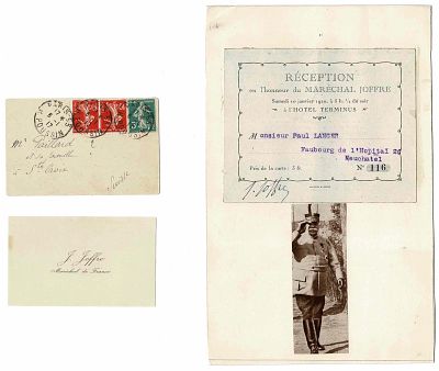 HISTORY - JOFFRE Joseph (1852 - 1931) - Signed reception card