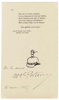 HISTORY - PETAIN Philippe (1856 - 1951) - autograph signature