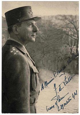 HISTORY - DE LATTRE DE TASSIGNY Jean (1889 - 1952) - Photograph with dedication signed