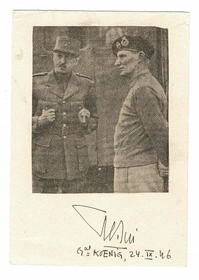 HISTORY - KOENIG Marie Pierre (1898 - 1970) - Photograph with autograph signature