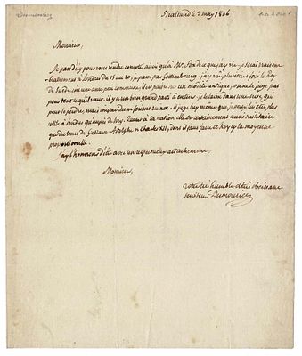 HISTORY - DUMOURIEZ Charles François du Perrier (1739 - 1823) - Autograph letter signed