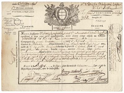 HISTORY - SCHAUENBURG Alexis Balthasar (1748 - 1832) - Document signed