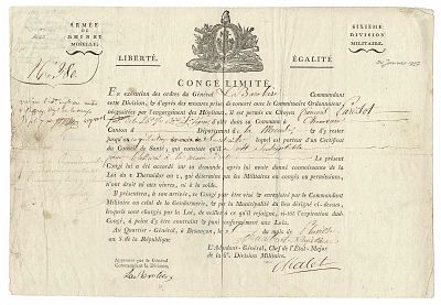 HISTORY - MALET Claude François (1754 - 1812) - Document signed