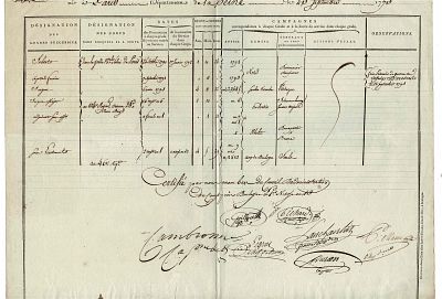 HISTORY - LANCHANTIN Louis François (1756 - 1812) - Document signed