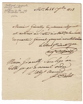 HISTORY - BELLIARD Auguste Daniel (1769 - 1832) - Autograph letter signed
