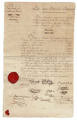 HISTORY - MARCEAU François Séverin (1769 - 1796) - Document signed