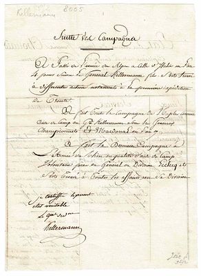 HISTORY - KELLERMANN François Etienne (1770 - 1835) - Document signed
