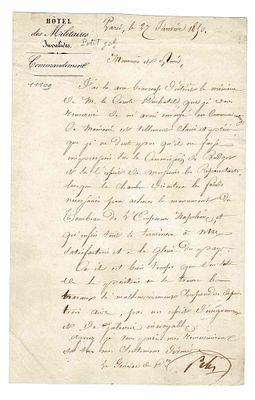 HISTORY - PETIT Jean Martin (1772 - 1856) - Letter signed