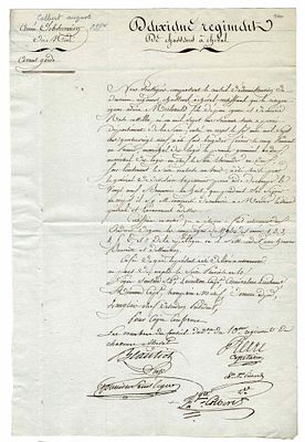 HISTORY - COLBERT DE CHABANAIS Auguste François Marie (1777 - 1809) - Document signed
