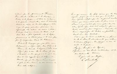 HISTORY - BOURBAKI Charles Denis (1816 - 1897) - Autograph visiting card