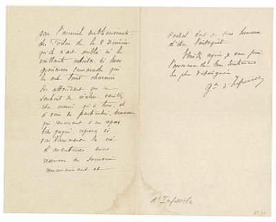 HISTORY - ROZÉE D'INFREVILLE Marie Sixte François (1855 - 1935) - Autograph letter signed