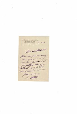 HISTORY - MAUDHUY Louis Ernest (1857 - 1921) - Autograph letter signed