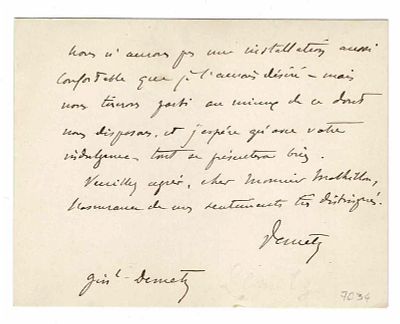 HISTORY - DEMETZ Georges Alphonse Marie (1865 - 1942) - Autograph card signed