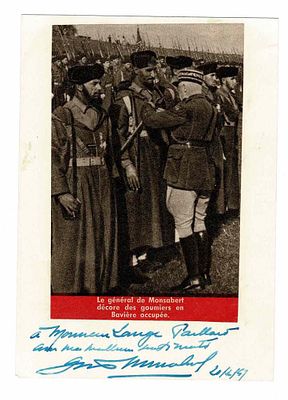 HISTORY - MONSABERT Joseph Jean Goislard de (1887 - 1981) - Signed printed photograph