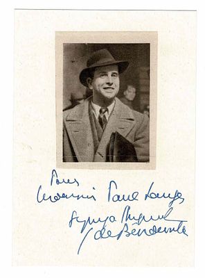 HISTORY - BENOUVILLE Pierre de (1914 - 2001) - Photograph dedicated ; signature