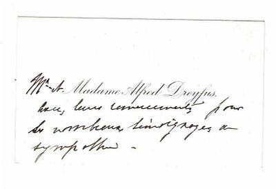 HISTORY - DREYFUS Alfred (1859 - 1935) - Visiting card with autograph lines