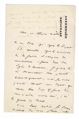 HISTORY - BARDOUX Agénor (1829 - 1897) - Autograph letter signed