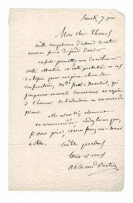 HISTORY - BERTIN Armand Louis Marie (1801 - 1854) - Autograph letter signed