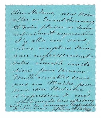 HISTORY - BIBESCO Hélène A. (1855 - 1902) - Autograph letter signed