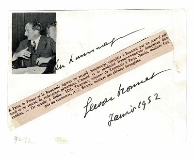 HISTORY - BONNET Georges (1889 - 1973) - Signed printed photograph