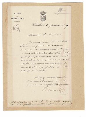 HISTORY - CHEVREY RAMEAU Charles Victor (1809 - 1887) - Autograph letter signed