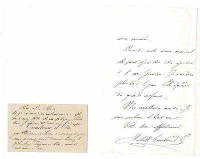 HISTORY - COMTESSE D'EU Isabelle (1846 - 1921) - Visiting card signed ; Autograph letter signed