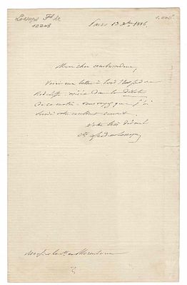 HISTORY - DE LESSEPS Ferdinand Marie (1805 - 1894) - Autograph letter signed