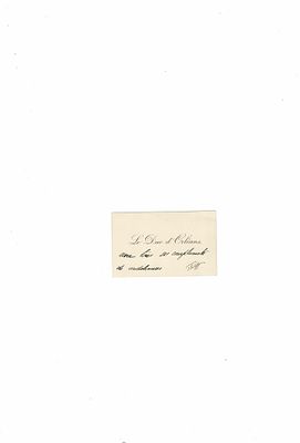 HISTORY - D'ORLEANS Philippe (1869 - 1926) - Visiting card signed
