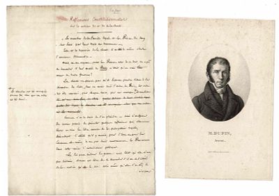 HISTORY - DUPIN André (1783 - 1865) - Autograph document