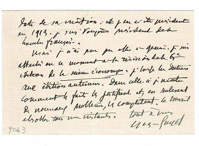 HISTORY - GUYOT Yves (1843 - 1928) - Autograph card signed