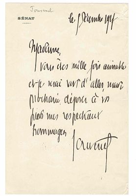 HISTORY - JOUVENEL Henry de (1876 - 1935) - Autograph letter signed
