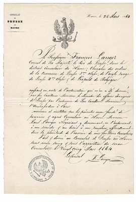 HISTORY - LANGER Jean Daniel François (1801 - 1879) - Autograph letter signed
