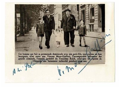 HISTORY - MORO-GIAFFERI Xavier Etienne dit Vincent de (1878 - 1956) - Signed printed photograph