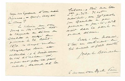 HISTORY - REINACH Joseph (1856 - 1921) - Autograph letter signed