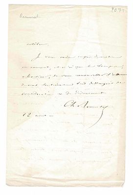 HISTORY - REMUSAT Charles de (1797 - 1875) - Autograph letter signed