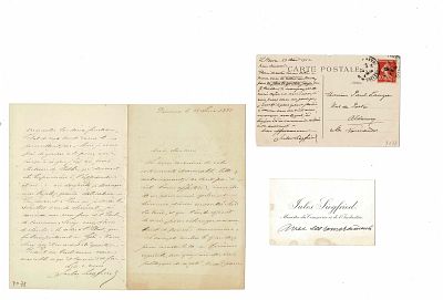 HISTORY - SIEGFRIED Jules (1837 - 1922) - Autograph letters signed ; visiting card