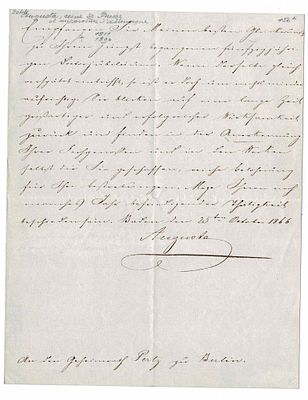 HISTORY - AUGUSTA Marie, Louise, Catherine (1811 - 1890) - Autograph letter signed