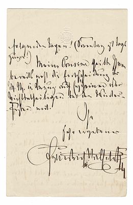 HISTORY - FREDERICK III (1712 - 1786) - Letter signed