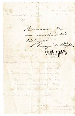 HISTORY - HATZFELD François Louis de (1756 - 1827) - Autograph letter signed