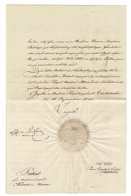 HISTORY - LEOPOLD I (1790 - 1852) - Document signed