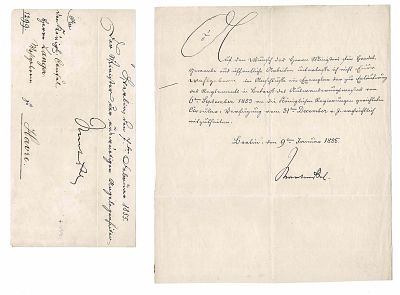 HISTORY - MANTEUFFEL Otto Theodor von (1805 - 1882) - Document signed