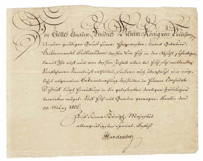 HISTORY - VON HARDENBERG Karl (1750 - 1822) - Autograph document signed