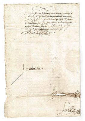HISTORY - RODOLPHE II (1552 - 1612) - Letter signed