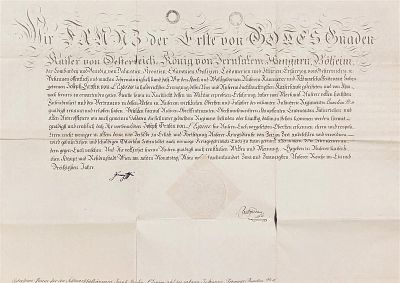 HISTORY - FRANCOIS II (1768 - 1835) - Document signed