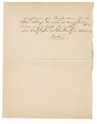 HISTORY - VON WERTHER Karl Anton (1809 - 1894) - Autograph letter signed