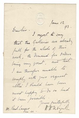 HISTORY - ASQUITH Herbert Henry (1852 - 1928) - Autograph letter signed