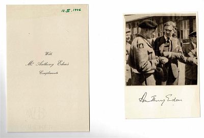 HISTORY - EDEN Anthony (1897 - 1977) - Signed printed photograph